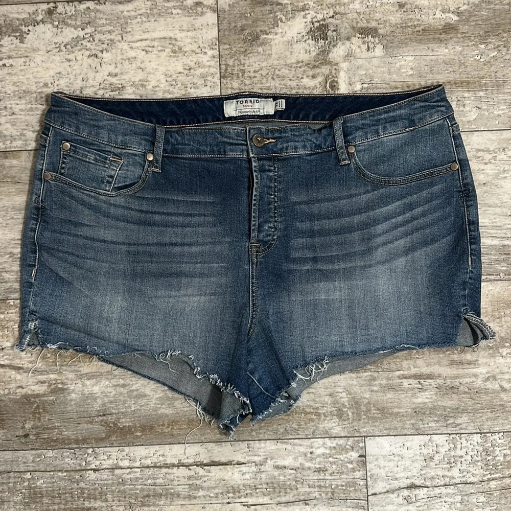 Torrid button fly jean shorts